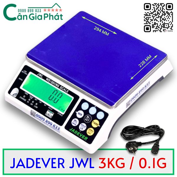Giá cân điện tử JWL 3kg - cân điện tử 3kg tốt nhất của Jadever Đài Loan