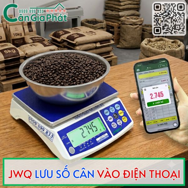 Cân điện tử JWQ 3kg 6kg 15kg 30kg kết nối bluetooth lưu số cân vào điện thoại