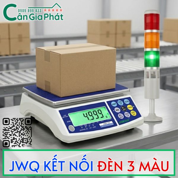 Cân điện tử JWQ 3kg 6kg 15kg 30kg kết nối đèn 3 màu xanh đỏ vàng cảnh báo cân thiếu đủ thừa
