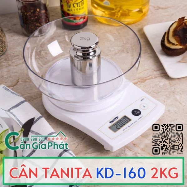 Hướng dẫn hiệu chuẩn cân điện tử Tanita KD-160 2kg bằng quả cân chuẩn inox 2kg