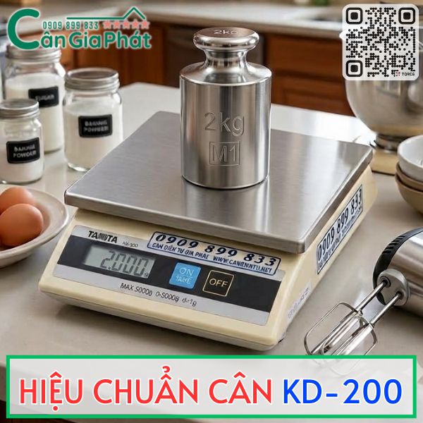 Hiệu chuẩn cân điện tử Tanita KD-200 1kg 2kg 5kg bằng quả cân chuẩn inox