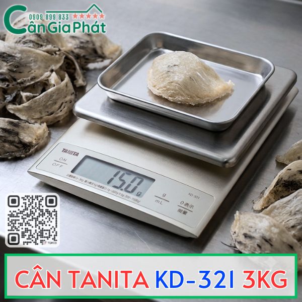 Cân điện tử 3kg cân yến sào - Tanita KD-321 3kg - Cân Điện Tử Gia Phát