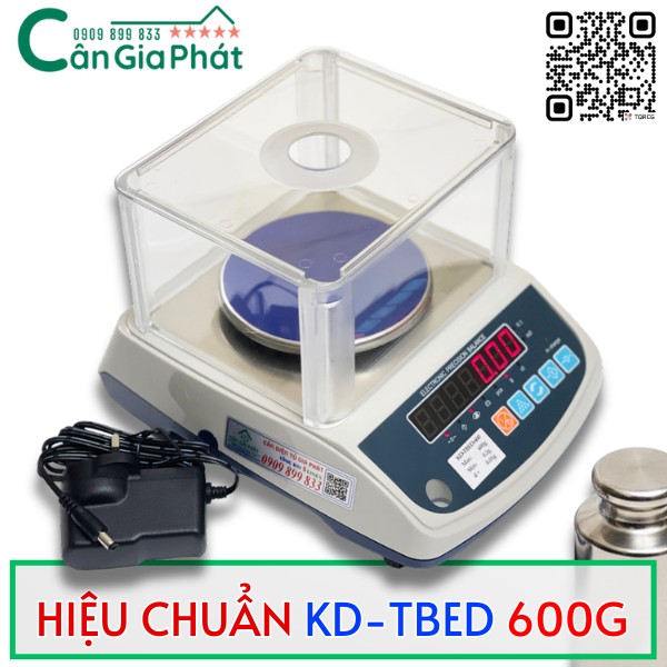 Hiệu chuẩn cân điện tử KD-TBED 600g bằng quả cân chuẩn inox 500g