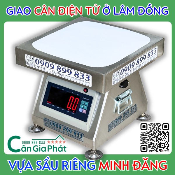 Giao cân điện tử cân sầu riêng inox Xk3190-T7E 300kg vựa sầu riêng Minh Đăng ở Lâm Đồng