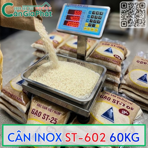 CÂN TÍNH TIỀN 60KG ST-602 INOX CHỐNG NƯỚC