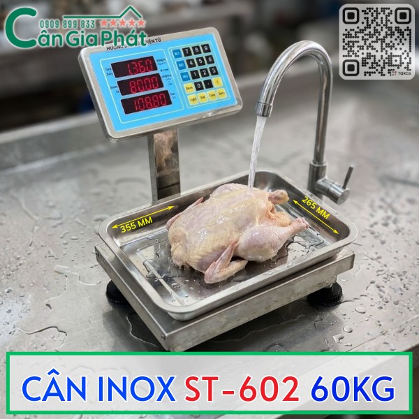 CÂN TÍNH TIỀN 60KG ST-602 INOX CHỐNG NƯỚC