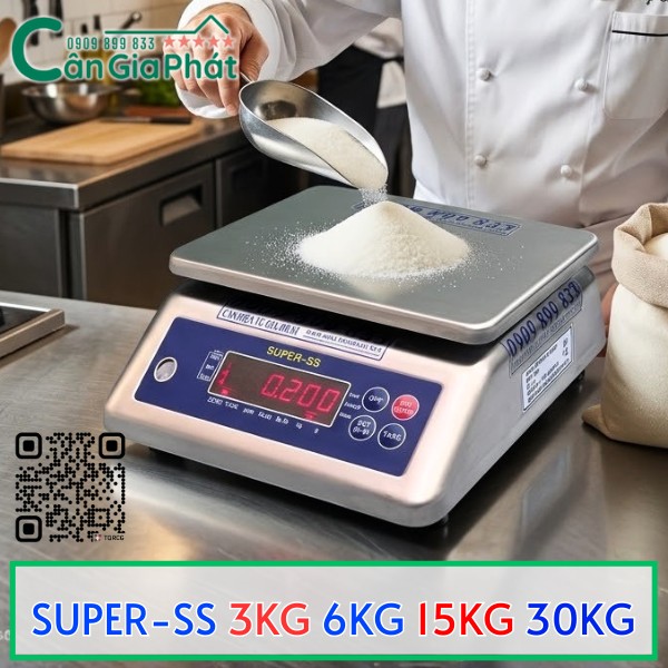 Cân điện tử SUPER SS dùng trong bếp cân đường, màn hình LED hiển thị trọng lượng chính xác