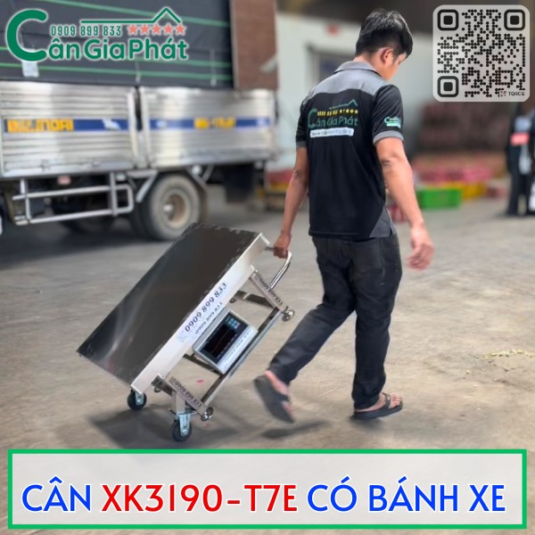 CÂN INOX XK3190-T7E CÓ BÁNH XE