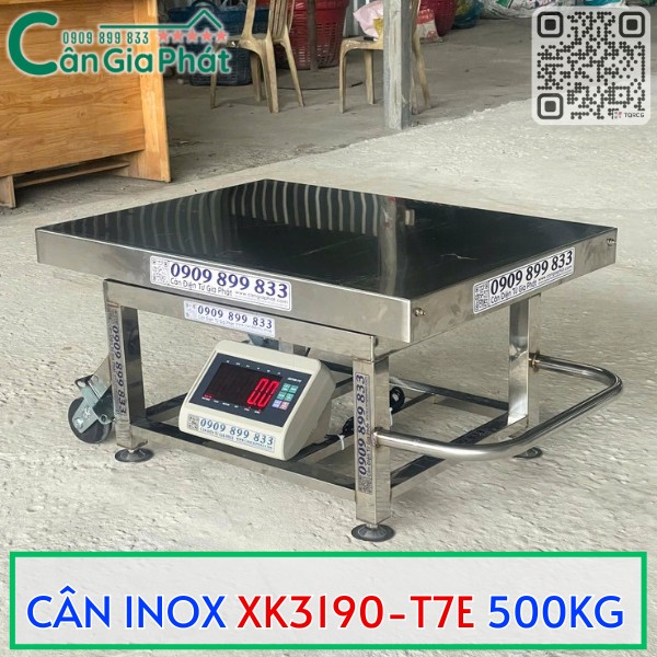 CÂN INOX XK3190-T7E CÓ BÁNH XE