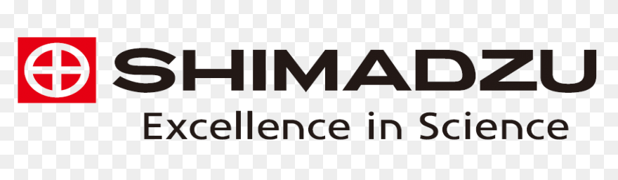 Logo Shimadzu với biểu tượng tròn đỏ và khẩu hiệu Excellence in Science