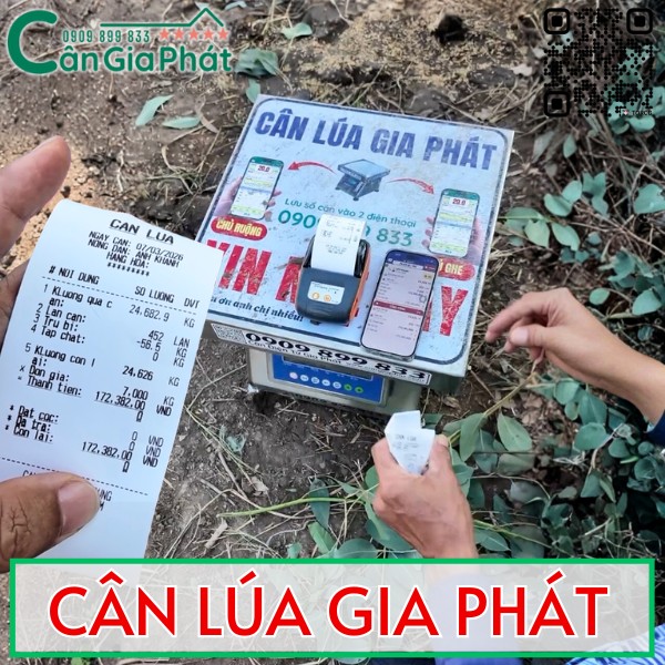 Cân điện tử cân lúa in bill in giấy 200kg 300kg Cân Lúa Gia Phát