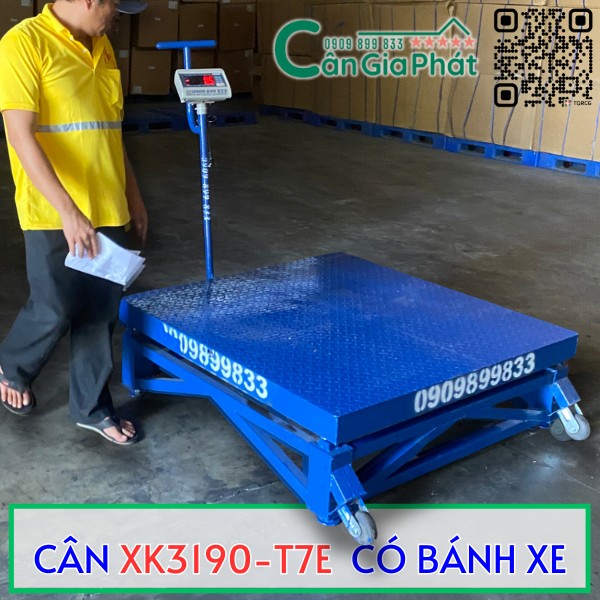 CÂN SÀN XK3190-T7E CÓ BÁNH XE