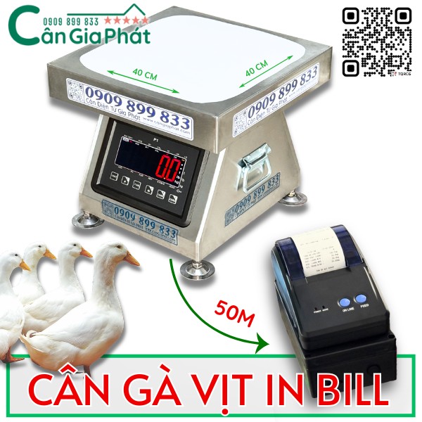 Cân gà vịt in bill 100kg 200kg 300kg - Cân Gia Phát