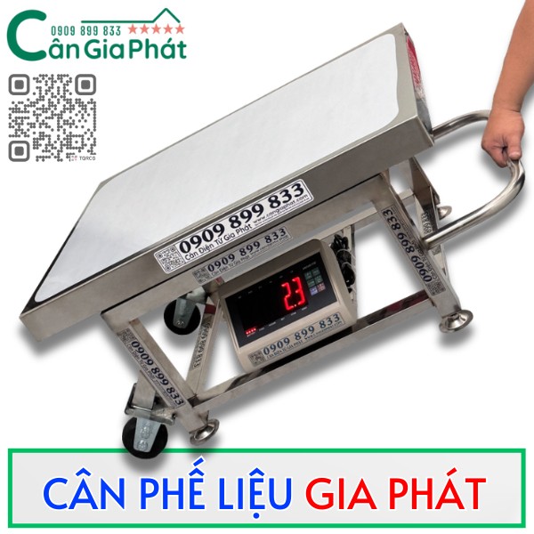 CÂN PHẾ LIỆU INOX XK3190-T7E 500KG CÓ BÁNH XE