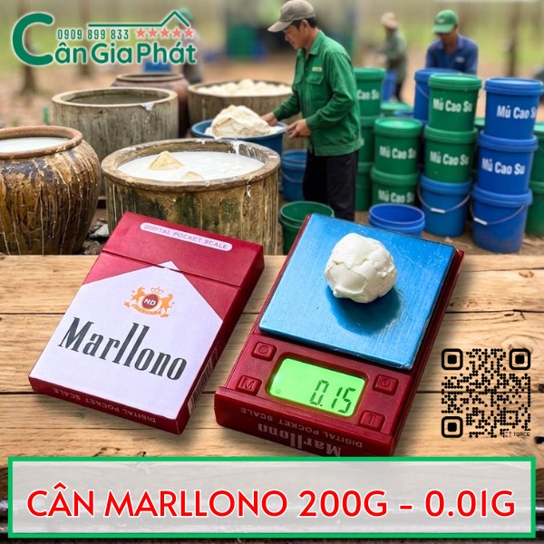 Cân điện tử 100g 200g 300g Marllono hình gói thuốc cân mủ cao su