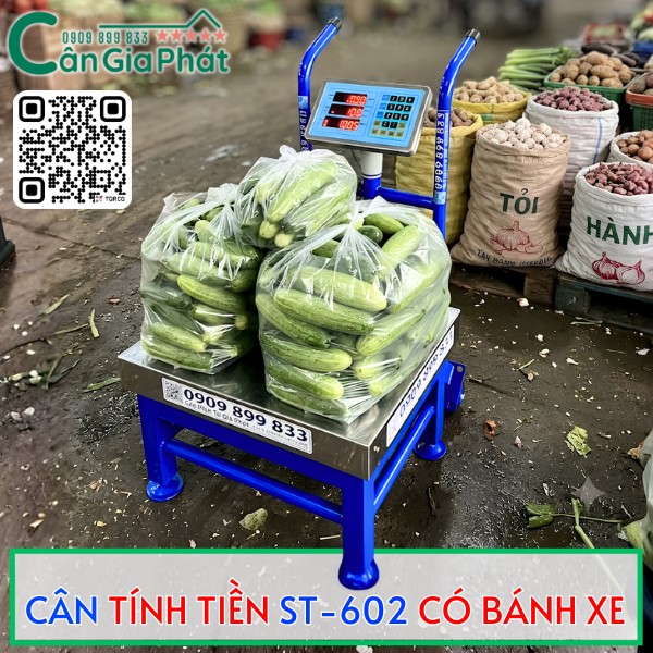 Cân điện tử tính tiền ST-602 có bánh xe