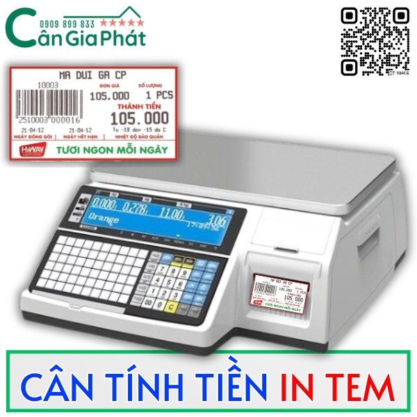 Cân điện tử siêu thị tính tiền in tem nhãn dán Cas CL-5200 15kg 30kg - CÂN ĐIỆN TỬ GIA PHÁT